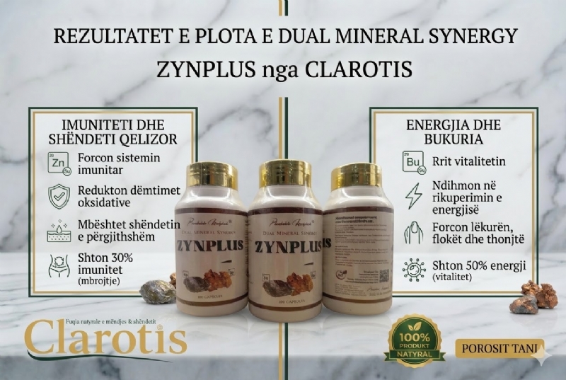 Suplement per imunitetin ZYNPLUS nga CLAROTIS, kapsula per energji, zink per lekure, mineral per floket, kapsula per thonjte, zink per meshkuj, zink per femra, kapsula per metabolizem, suplement natyral mineral, kapsula per rezistence