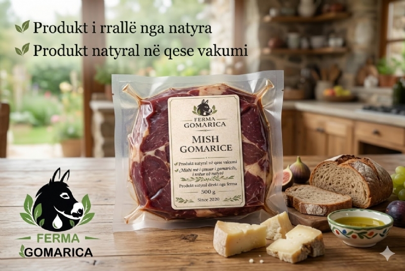 Mish gomarice natyral, mish gomarice i fresket, mish gomarice nga ferma, mish gomarice organik, mish gomarice i paster, mish gomarice cilësor, mish gomarice tradicional shqiptar, mish gomarice premium, mish gomarice per shendet